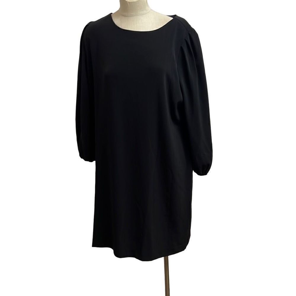 Chico’s Black Short Balloon Sleeve Shift Dress Size 3/16